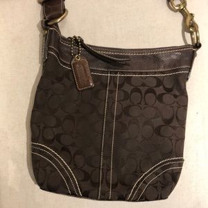 COACH crossbody - brown w/ gold hardware